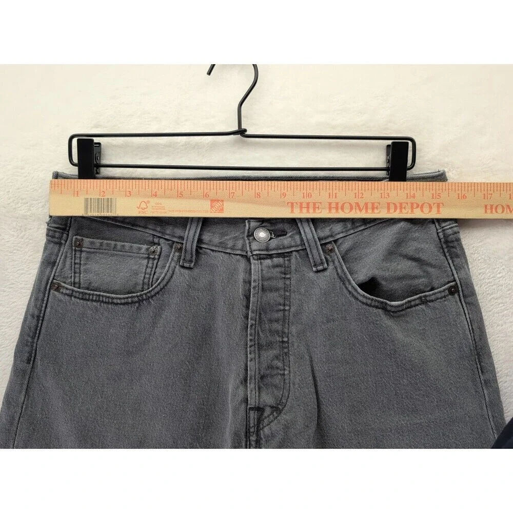 Levi's 501 Button Fly Red Tab Jeans Men's 31x30 Gray Wash Denim Cotton